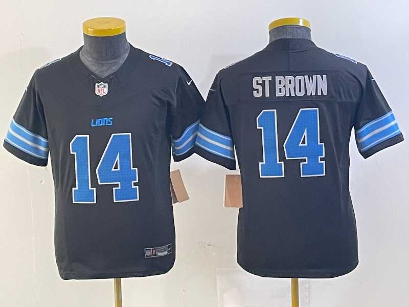 Youth Detroit Lions #14 Amon Ra St Brown Limited Black 2024 FUSE Vapor Jersey,We sell and wholesale Youth Detroit Lions #14 Amon Ra St Brown Limited Black 2024 FUSE Vapor Jersey on line form chian!